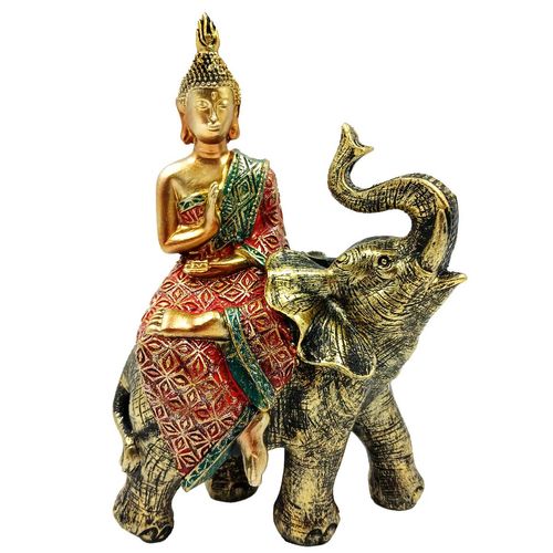 Buda Elefante Decorativo 17cm em Resina Youbai