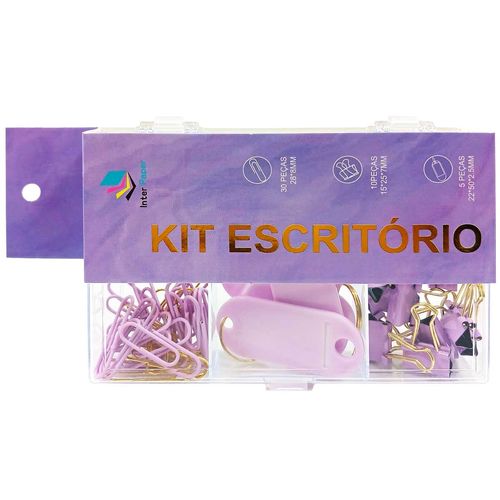 Kit Escritório 3 Peças Em Plástico/ Metal Interponte