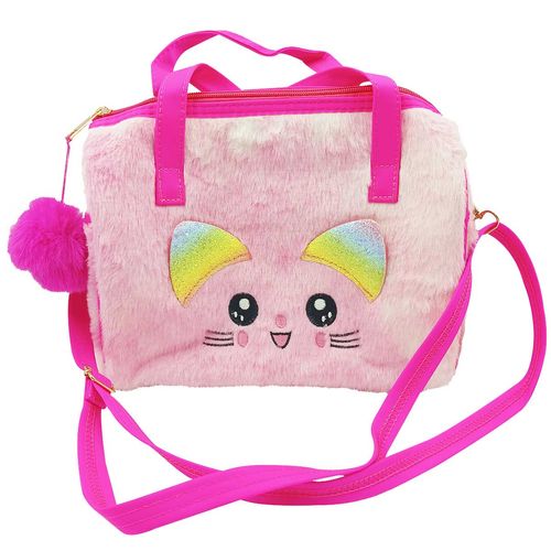 Bolsa Pelúcia Gatinhos 27x20cm Em Poliéster Interponte
