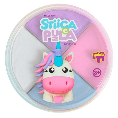 Massinha Stiica e Pula Unicórnio 4 Cores 20g Gelelé