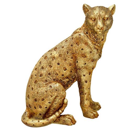 Leopardo Decorativo 26x20,7x13cm em Resina Mabruk