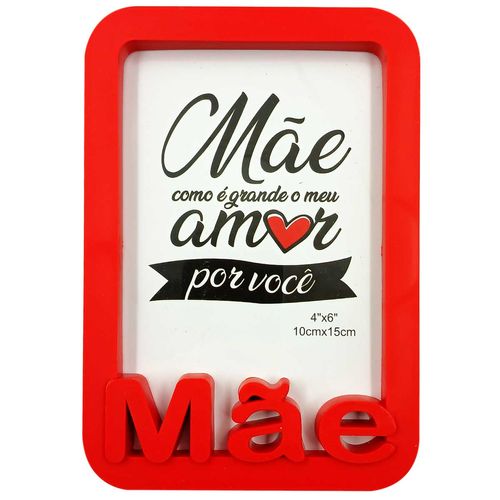 Porta Retrato Decorativo Mãe 10x15cm em Plástico Livon