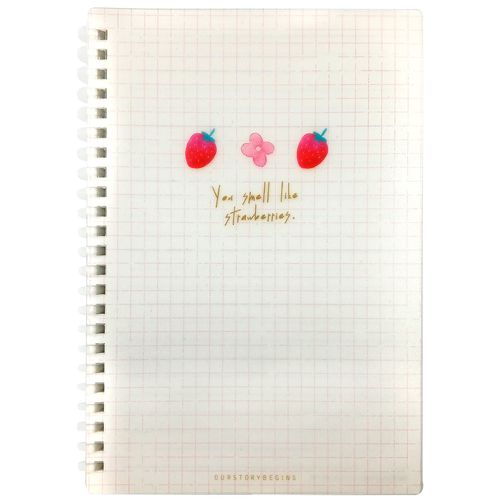 Caderno de Anotação Morangos 21x14cm em Papel Michael Judi