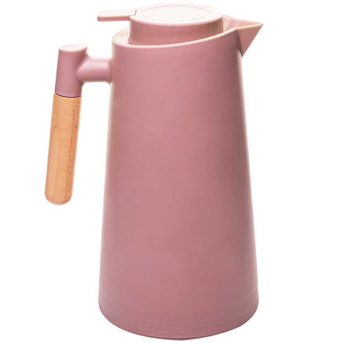 Garrafa Térmica C/ Cabo Madeira 1L Em Plástico Lyor