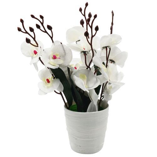 Vaso Flores Artificiais 32x10cm em Plástico Sutt
