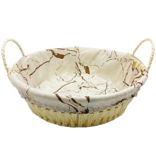 Cesta de Pão Redonda Decorativa 28cm em Papel Casita