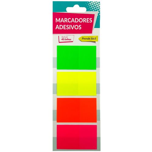 Bloco Marcador Adesivo 4 Cores 5x3cm em Papel Imporiente
