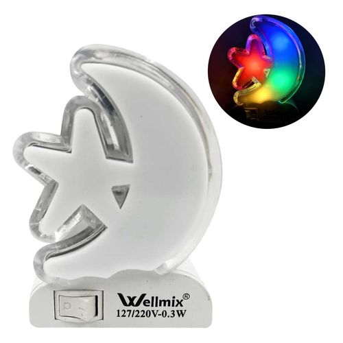Luminária Fluorescente Lua/Estrela Bivolt Wellmix