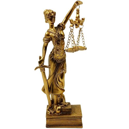 Dama da Justiça Decorativa 18,5cm em Resina Youbai