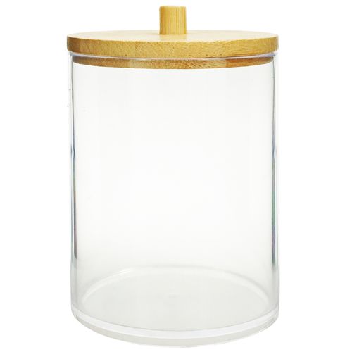 Organizador Duplo C/ Tampa Bambu 17x6,5cm em Plástico Moment