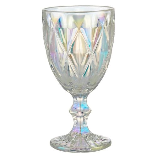 Jogo De Taças Diamond Rainbow 6 Peças 340ml Em Vidro Kehome