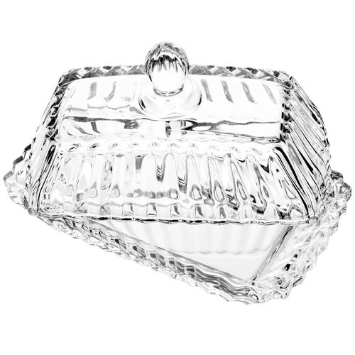 Manteigueira Imperatriz 15,5x7,5cm em Cristal Wolff
