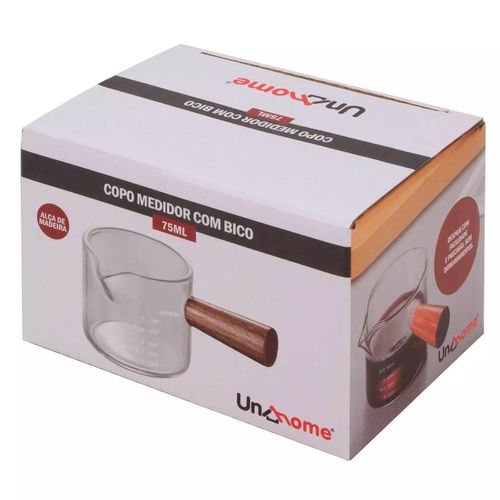 Copo Medidor  C/ Bico 75ml em Vidro Unihome