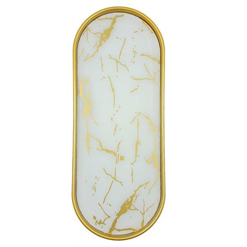 Bandeja Decorativa Marmorizada 30x11cm Em Vidro FWB