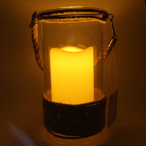 Luminária C/ Vela Led 20,7x11cm em Vidro Brascontinental