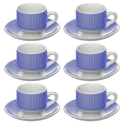 Jogo De Xícaras Café Acqua 12 Peças 90ml Em Porcelana Hauskraft