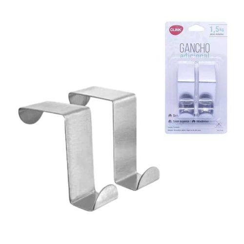 Gancho Adcional 2 Peças 7,5x2,3cm em Aço Inox Clink