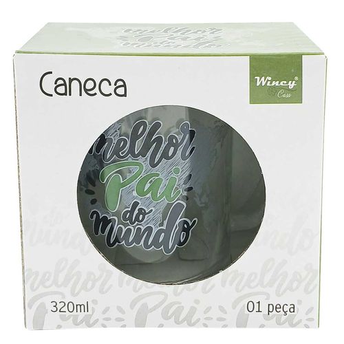 Caneca Melhor Pai Do Mundo 320ml Em Vidro Wincy