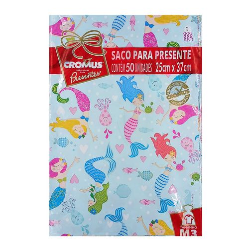 Saco P/ Presente Infantil 25x37cm 50 Unidades Cromus Embalagem
