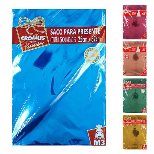 Saco P/ Presente Perolado 25x37cm 50 Unidades Cromus Embalagem