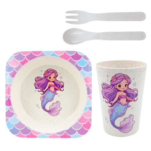 Kit Refeição Infantil 4 Peças Em Plástico FWB