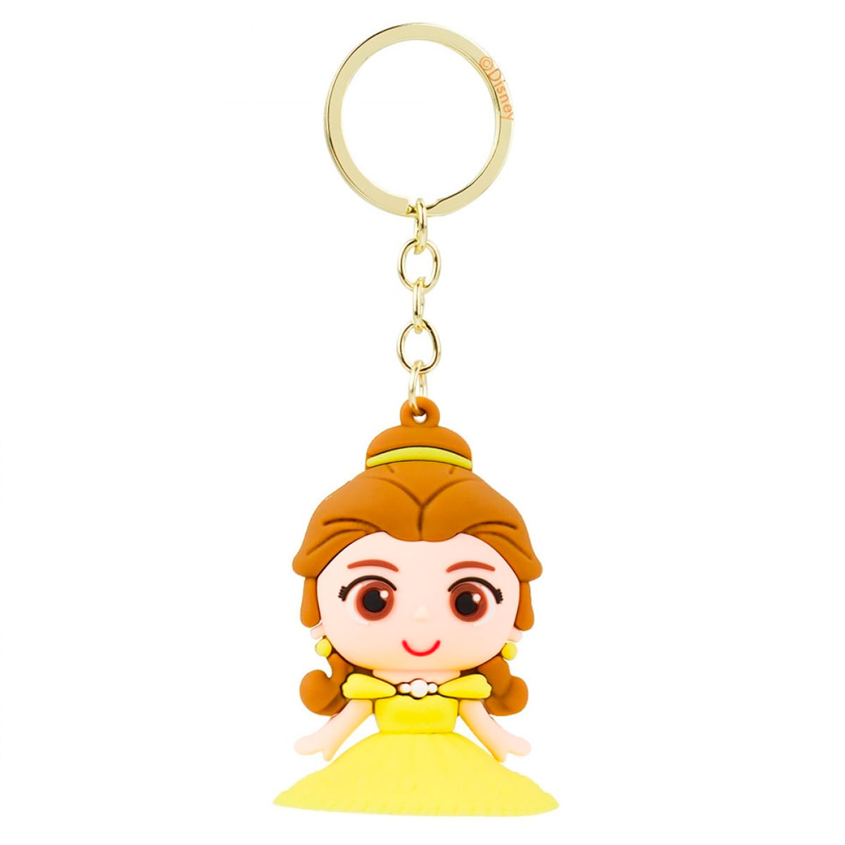 Chaveiro Princesas Bella 6cm em Silicone Taimes