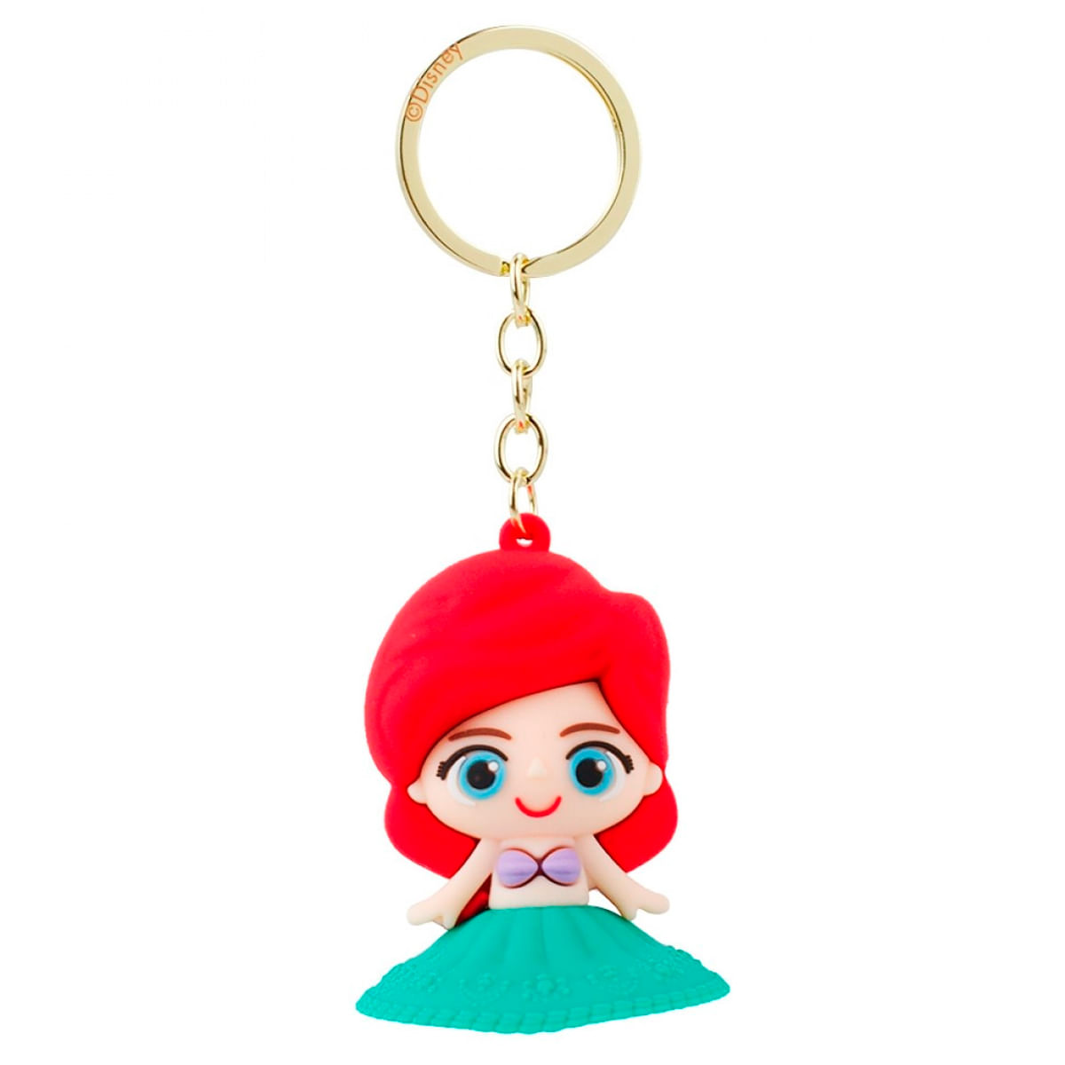 Chaveiro Princesas Ariel 6cm em Silicone Taimes