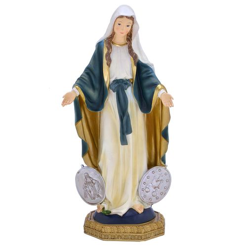 Nossa Senhora Das Graças Medalha Milagrosa 10cm em Resina Mabruk