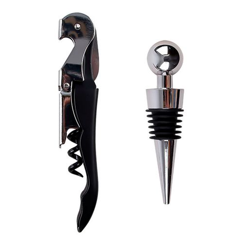 Kit P/ Vinho 2 Peças 14x10cm em Metal Wellmix