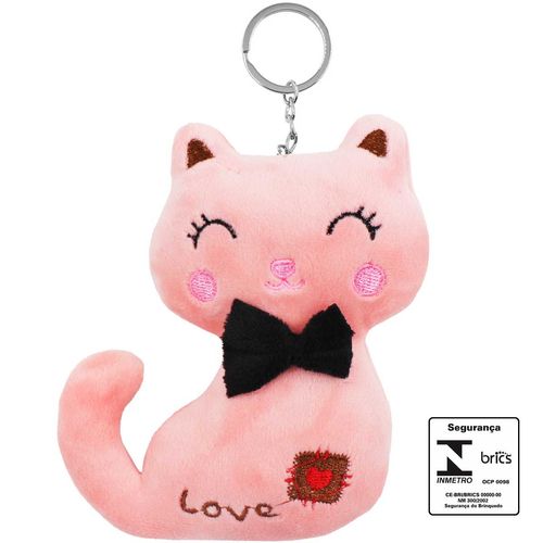 Chaveiro Gato de Pelúcia 13cm em Poliéster Interponte