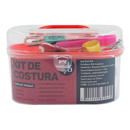 Kit Costura C/ Maleta 19 Peças 7x12cm em Plástico Koya