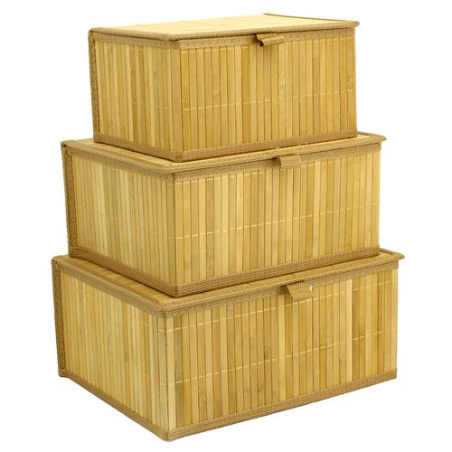Jogo de Cesto Organizador 3 Peças em Bambu Casita