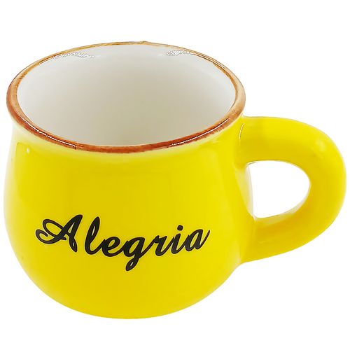 Mini Caneca Palavras Decorativas 70ml em Porcelana Interponte