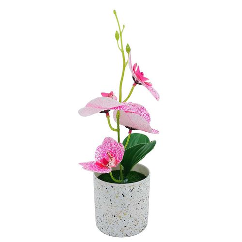 Vaso Decorativo C/ Flor Artificial 27x8cm em Plástico Sutt