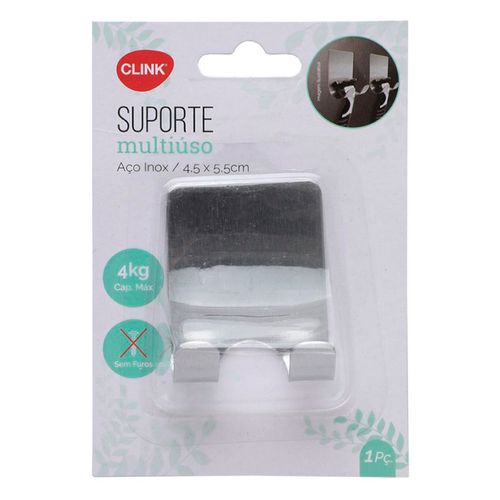 Suporte Multiuso 4,5x5,5cm em Aço Inox Clink
