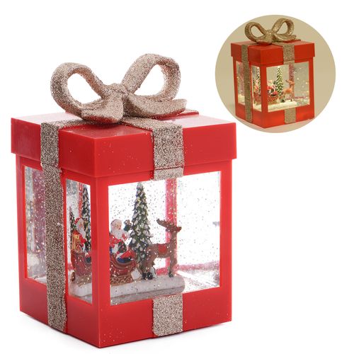 Luminária Presente Natalino C/ LED 19cm em Plástico Fartex