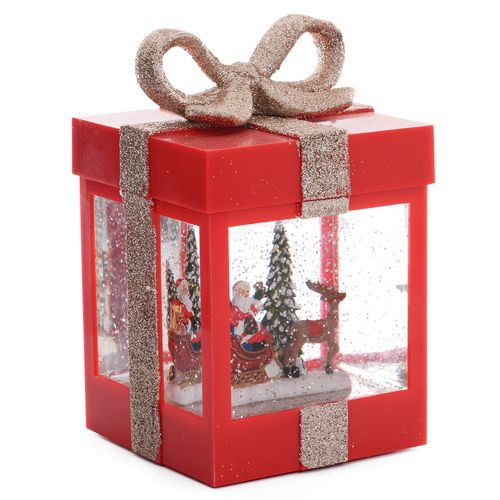 Luminária Presente Natalino C/ LED 19cm em Plástico Fartex