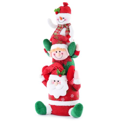 Bonecos Natalinos Empilhados 69cm em Poliéster Fartex