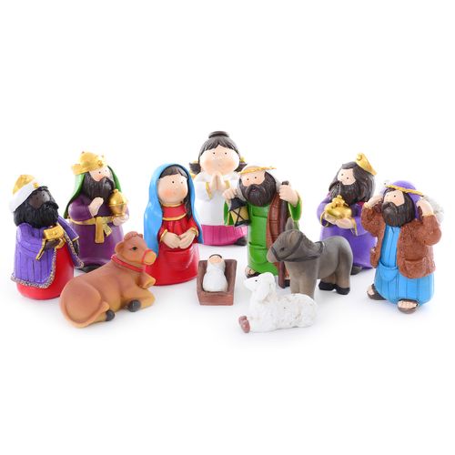 Presépio Natalino Decorativo 11 Peças 10cm em Resina Fartex