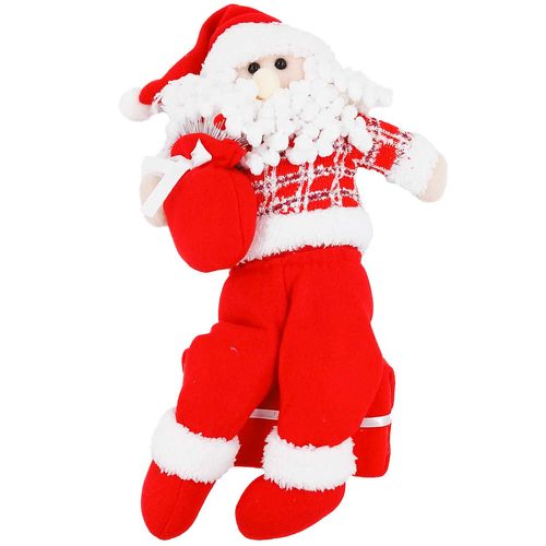 Papai Noel Sentado Decorativo 30cm em Poliéster Fartex