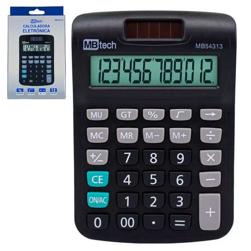 Calculadora de Mesa 12 Dígitos 14,5x10cm em Plástico MB