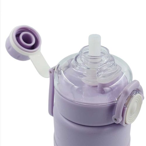 Garrafa Térmica C/ Alça + Canudo 700ml em Aço Inox Golden Rio