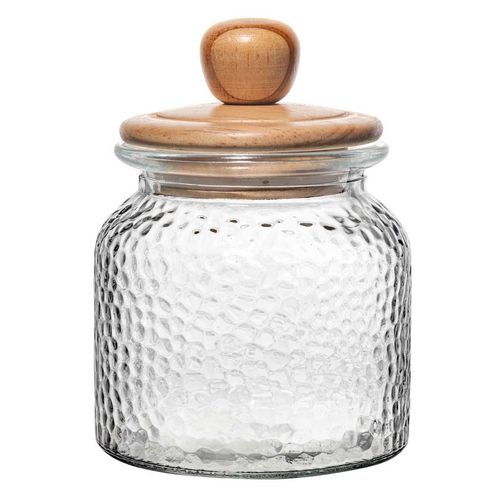 Porta Mantimento C/ Tampa Bambu 700ml em Vidro Wolff