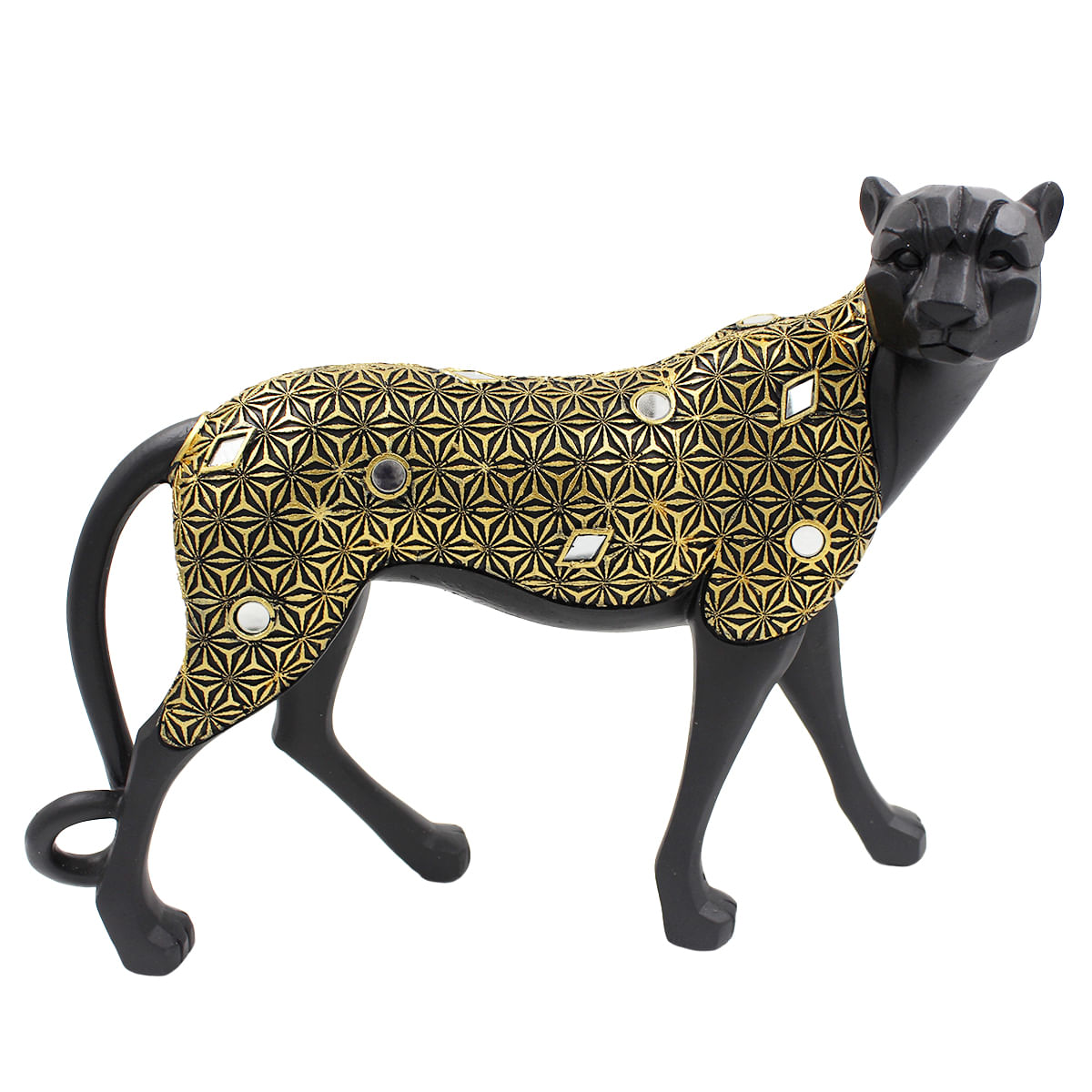 Leopardo Decorativo 30cm em Resina Taimes