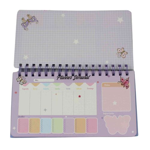 Planner Semanal Borboleta 23,5x12,5cm em Papel Megagift