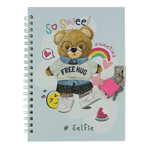 Diário Ursinho C/ Cadeado 18x13cm em Papel YINS