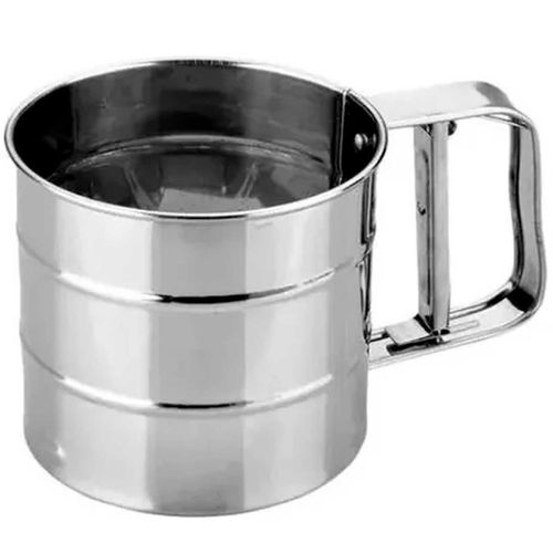 Peneira C/ Gatilho 15,5x10cm em Aço Inox Livon