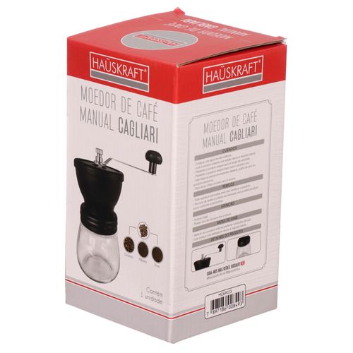 Moedor De Café Cagliar 18,5x9cm Em Vidro Hauskraft