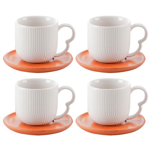 Jogo De Xícaras Oásis 8 Peças 90ml Em Cerâmica Hauskraft