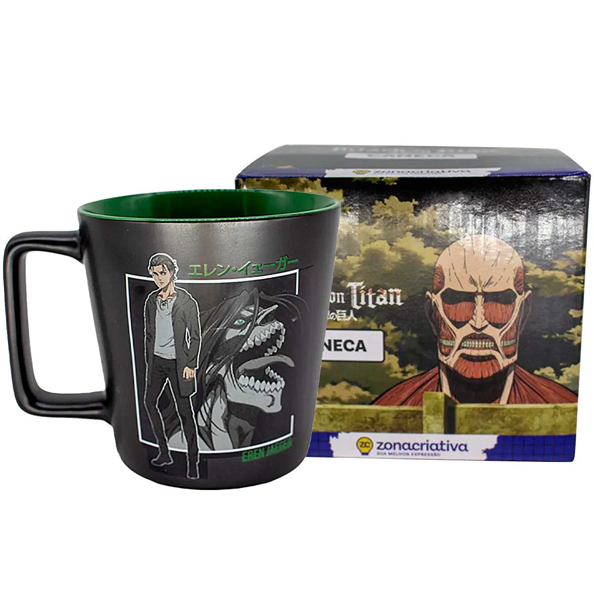 Caneca Buck Eren Tatakae 400ml em Cerâmica Zona Criativa